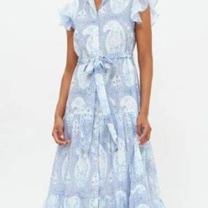 NWOT Oliphant Ruffle Collar Button Maxi Dress